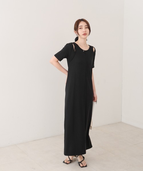 Bab(バブ)の「リブカットソーレイヤード風半袖ワンピース(ワンピース・レディース・ブラック/ブラウン/杢グレー/アイボリー・FREE)」の19枚目の写真