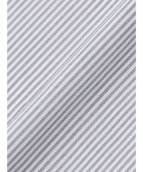 Perfect Suit FActory(パーフェクトスーツファクトリー)の「【形態安定】半袖ワイシャツ【クラシコ】カッタウェイ ストライプ グレー/ネイビー(ビジネスシャツ・メンズ・グレー/ネイビー・S/3L/L/M/LL)」の3枚目の写真