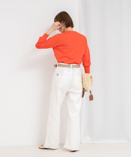 NOLLEY’S Sophi(ノーリーズソフィ)の「《アンサンブル対応/手洗い可能》綿ポリポケ付きCクルーネックカーディガン(カーディガン/ボレロ・レディース・ブラック/オレンジ/サックスブルー/ホワイト・36/38)」の22枚目の写真