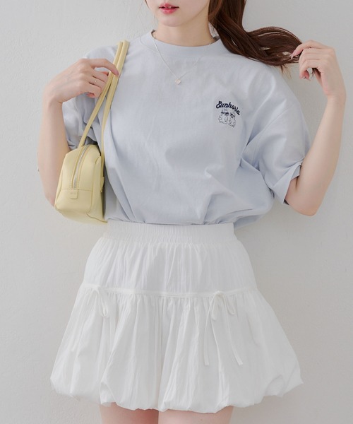 Another Branch olive des olive（アナザーブランチオリーブデオリーブ）の「プリプリうさぎBIGT（Tシャツ/カットソー・レディース・スミクロ/オートミール/オフホワイト/サックスブルー・FREE）」の21枚目の写真