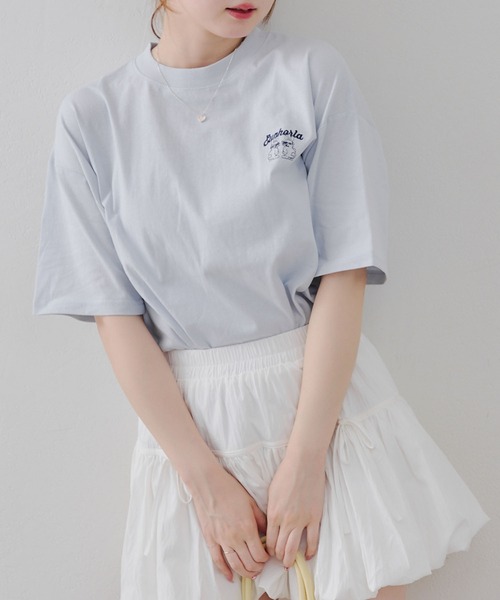 Another Branch olive des olive（アナザーブランチオリーブデオリーブ）の「プリプリうさぎBIGT（Tシャツ/カットソー・レディース・スミクロ/オートミール/オフホワイト/サックスブルー・FREE）」の19枚目の写真