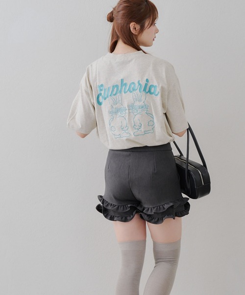 Another Branch olive des olive（アナザーブランチオリーブデオリーブ）の「プリプリうさぎBIGT（Tシャツ/カットソー・レディース・スミクロ/オートミール/オフホワイト/サックスブルー・FREE）」の9枚目の写真