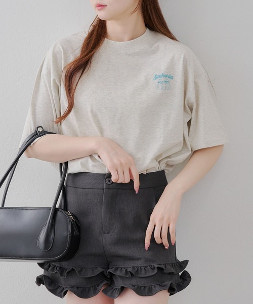 Another Branch olive des olive（アナザーブランチオリーブデオリーブ）の「プリプリうさぎBIGT（Tシャツ/カットソー・レディース・スミクロ/オートミール/オフホワイト/サックスブルー・FREE）」の8枚目の写真