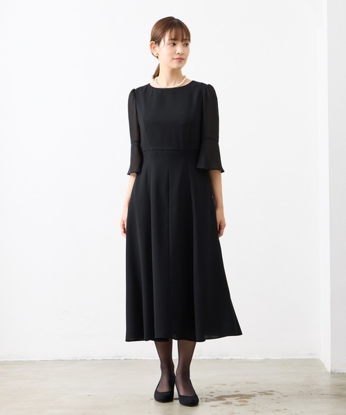 AIMER(エメ)の「【夏用喪服・礼服】マシンウォッシャブル フレアスリーブフィット&フレア サマーブラックフォーマルワンピース(ワンピース・レディース・ブラック・MEDIUM/LARGE)」の14枚目の写真