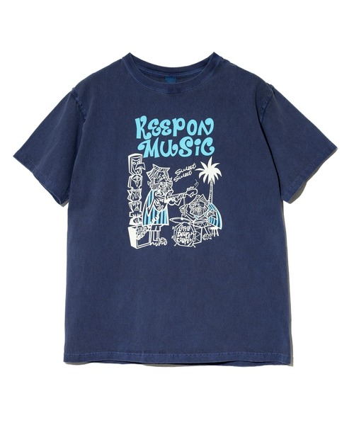 Good On（グッドオン）の「Good On/グッドオン　KEEP ON MUSIC S/S TEE（Tシャツ/カットソー・メンズ・ネイビー/コーラルピンク・LARGE/X-LARGE/MEDIUM）」の8枚目の写真
