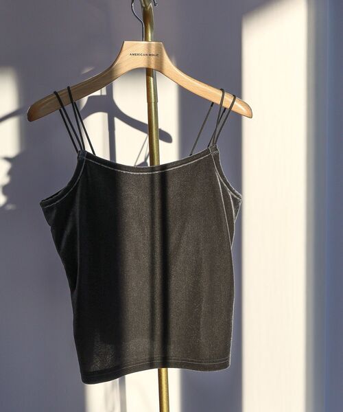 カップインベロアショートキャミソール FRAY I.D｜ベロアカップインクロップドキャミソール | Rakuten Fashion