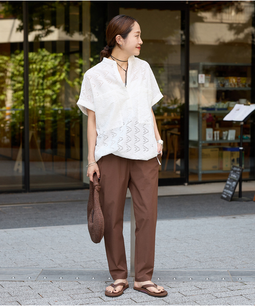 極美品　ジャーナルスタンダード　リネンナイロンストレッチテーパードパンツ25SS 追加2》【撥水/接触冷感/洗える/UV】リネンナイロンストレッチ