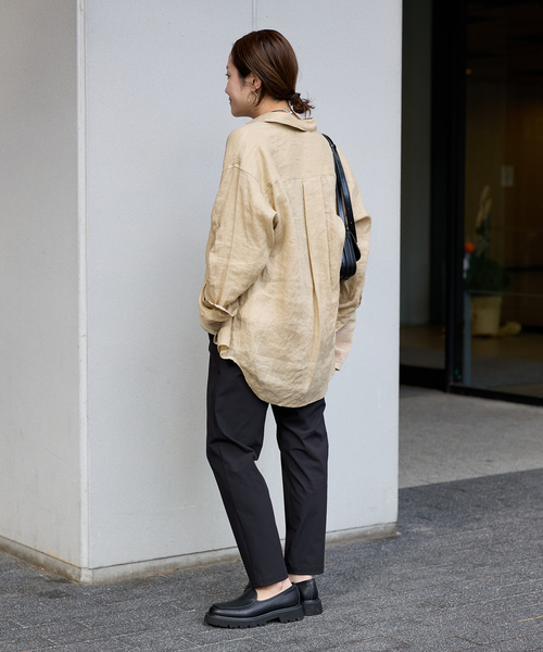 JOURNAL STANDARD（ジャーナルスタンダード）の「《追加3》【撥水/接触冷感/洗える/UV】リネンナイロンストレッチテーパードパンツ（その他パンツ・レディース・ベージュ系その他/ブラック/サックスブルー/ブラウン・36/38/40）」の9枚目の写真