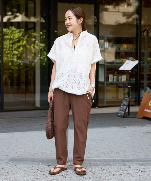 極美品　ジャーナルスタンダード　リネンナイロンストレッチテーパードパンツ25SS セール】《追加3》【撥水/接触冷感/洗える/UV】リネンナイロン