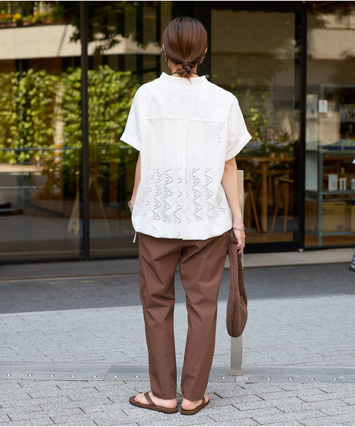 極美品　ジャーナルスタンダード　リネンナイロンストレッチテーパードパンツ25SS 撥水/接触冷感/洗える/UVカット】リネンナイロンストレッチ