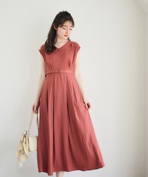 12Twelve Agenda | 割繊デシンVネックロングワンピース(ワンピース)