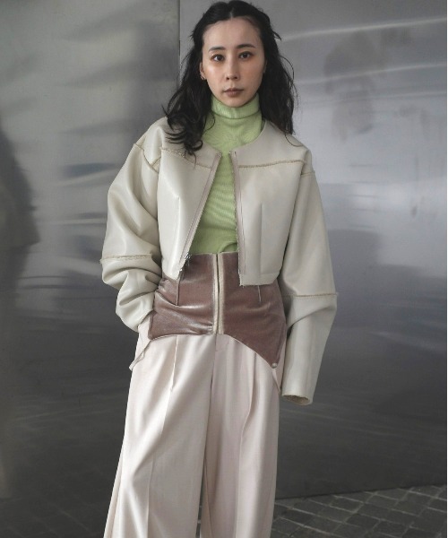 BOA COLLARLESS REVERSIBLE SHORT JACKET（ノーカラージャケット