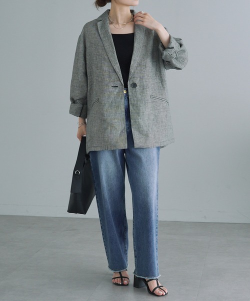 お値下げ！PUAL CE CIN （ピュアルセシン） リネンジャケット 未使用 pual ce cin ジャケット テーラードジャケット リネン ライト