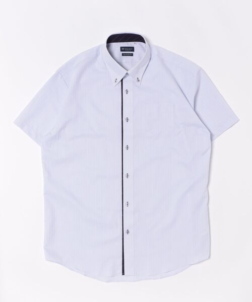 TOKYO SHIRTS（トウキョウシャツ）の「【超形態安定】 形態安定ノンアイロン ボタンダウン 半袖ビジネスワイシャツ（大きいサイズ）（ビジネスシャツ・メンズ・パープル・首回り47cm/首回り45cm）」の6枚目の写真