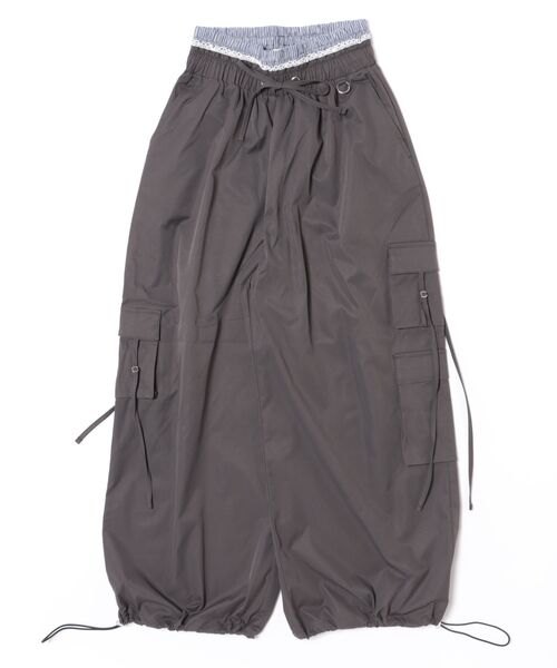 Judin(ジュディン)の「Double waist cargo pants【JD】(カーゴパンツ・レディース・ベージュ/グレー・FREE)」の3枚目の写真