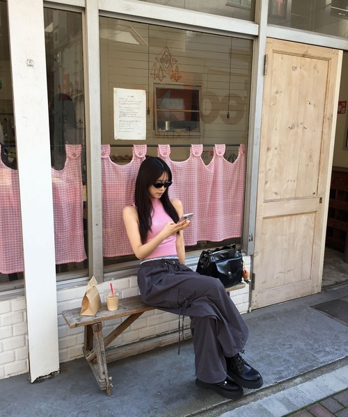 Judin(ジュディン)の「Double waist cargo pants【JD】(カーゴパンツ・レディース・ベージュ/グレー・FREE)」の8枚目の写真