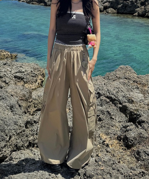 Judin(ジュディン)の「Double waist cargo pants【JD】(カーゴパンツ・レディース・ベージュ/グレー・FREE)」の19枚目の写真