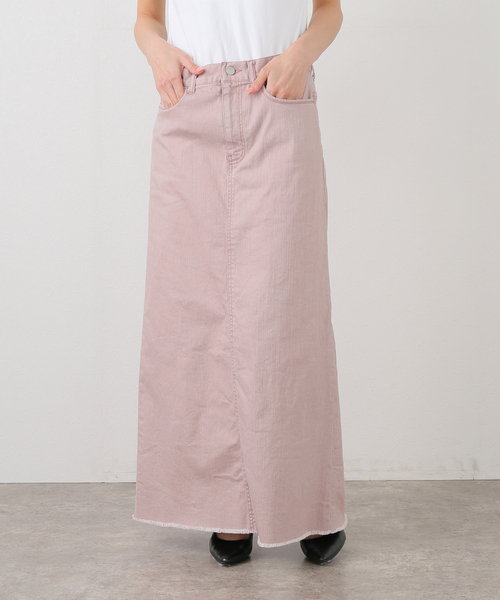 Munich(ミューニック)の「【洗える】Munich/ミューニック デニムスカート(デニムスカート・レディース・ピンク/サックスブルー・FREE)」の2枚目の写真