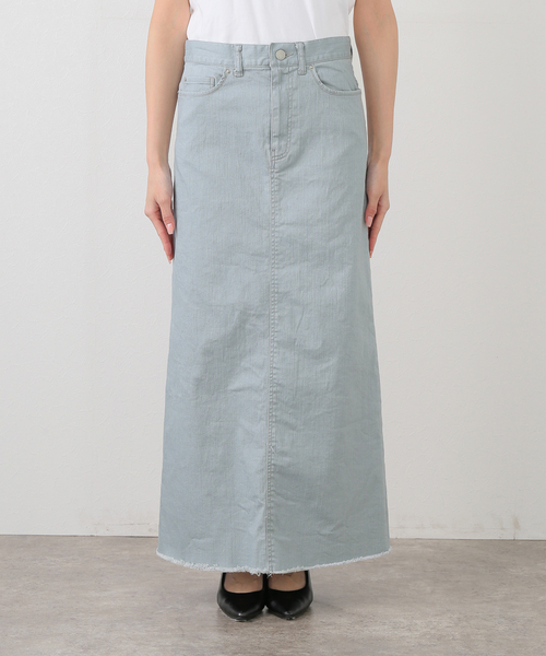 Munich(ミューニック)の「【洗える】Munich/ミューニック デニムスカート(デニムスカート・レディース・ピンク/サックスブルー・FREE)」の4枚目の写真