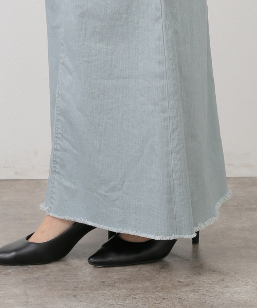 Munich(ミューニック)の「【洗える】Munich/ミューニック デニムスカート(デニムスカート・レディース・ピンク/サックスブルー・FREE)」の12枚目の写真