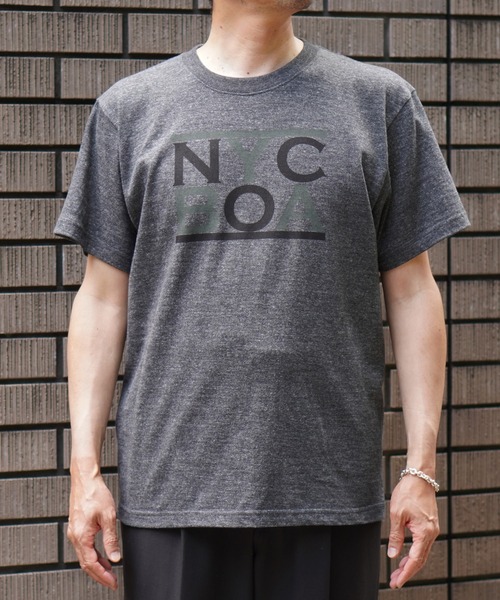 BROOKLYN OVERALL(ブルックリンオーバーオール)の「NYCプリントTシャツ(Tシャツ/カットソー・メンズ・オートミール/チャコールグレー・MEDIUM/LARGE/SMALL)」の1枚目の写真