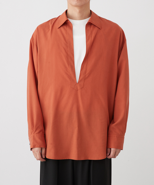 B.C STOCK(ベーセーストック)の「【Deux Allures/ドゥ アリュール】リヨセルスキッパーシャツ(シャツ/ブラウス・メンズ・チャコールグレー/オレンジ・FREE)」の9枚目の写真