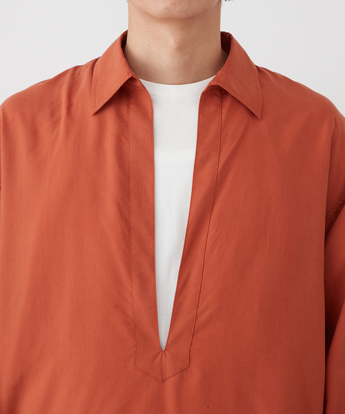 B.C STOCK(ベーセーストック)の「【Deux Allures/ドゥ アリュール】リヨセルスキッパーシャツ(シャツ/ブラウス・メンズ・チャコールグレー/オレンジ・FREE)」の10枚目の写真