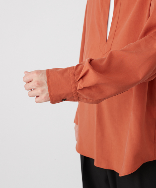 B.C STOCK(ベーセーストック)の「【Deux Allures/ドゥ アリュール】リヨセルスキッパーシャツ(シャツ/ブラウス・メンズ・チャコールグレー/オレンジ・FREE)」の14枚目の写真