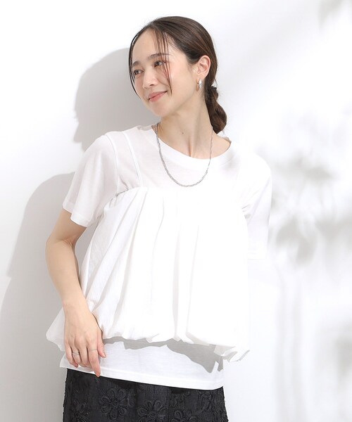 Cutie Blonde（キューティーブロンド）の「【S-LL/2点セット】バルーンキャミ+Tシャツセット（その他トップス・レディース・ホワイト/ブラック・01/02/03/04）」の3枚目の写真