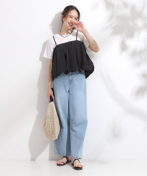 Cutie Blonde（キューティーブロンド）の「【S-LL/2点セット】バルーンキャミ+Tシャツセット（その他トップス・レディース・ホワイト/ブラック・01/02/03/04）」の9枚目の写真