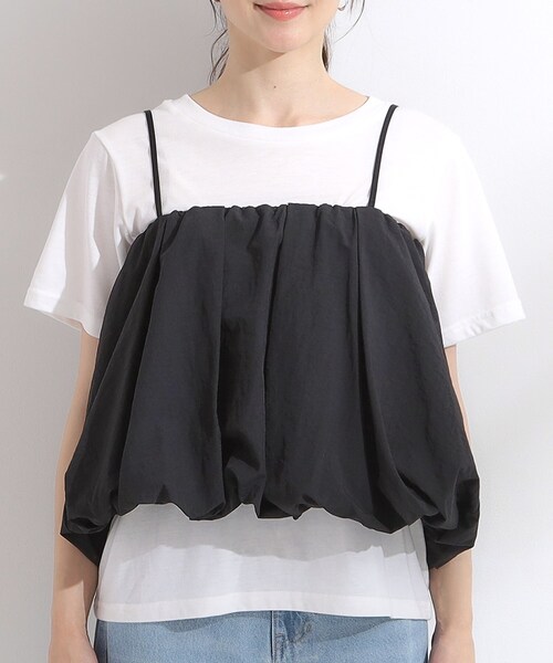 Cutie Blonde（キューティーブロンド）の「【S-LL/2点セット】バルーンキャミ+Tシャツセット（その他トップス・レディース・ホワイト/ブラック・01/02/03/04）」の12枚目の写真