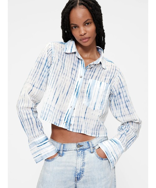 ブラウス シャツ GapStudio ボイル クロップドシャツ レディース ◇GapStudio ボイル クロップドシャツ（シャツ/ブラウス