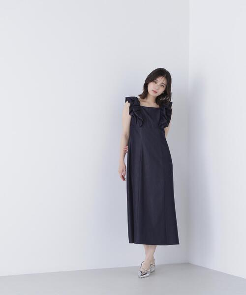 NATURAL BEAUTY BASIC♡ シャンブレーバブルフリルワンピース NATURAL BEAUTY BASIC（ナチュラルビューティーベーシック）の