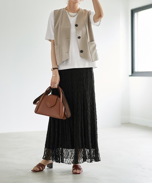STYLE DELI(スタイルデリ)の「【LUXE】スタイリッシュベストトップス(ベスト・レディース・アイボリー/サンドベージュ・MEDIUM)」の16枚目の写真