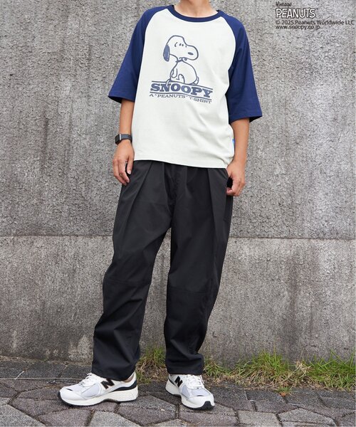 VENCEEXCHANGE(ヴァンスエクスチェンジ)の「PEANUTS ピーナッツ SNOOPY スヌーピー TP ビンテージラグランTシャツ(Tシャツ/カットソー・メンズ・ブラック/ブラウン/ネイビー・S/L/M)」の6枚目の写真