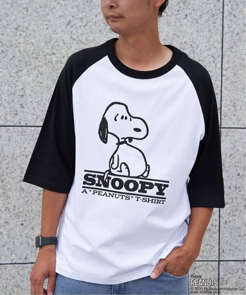 VENCEEXCHANGE(ヴァンスエクスチェンジ)の「PEANUTS ピーナッツ SNOOPY スヌーピー TP ビンテージラグランTシャツ(Tシャツ/カットソー・メンズ・ブラック/ブラウン/ネイビー・S/L/M)」の10枚目の写真