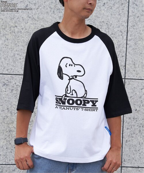 VENCEEXCHANGE(ヴァンスエクスチェンジ)の「PEANUTS ピーナッツ SNOOPY スヌーピー TP ビンテージラグランTシャツ(Tシャツ/カットソー・メンズ・ブラック/ブラウン/ネイビー・S/L/M)」の11枚目の写真