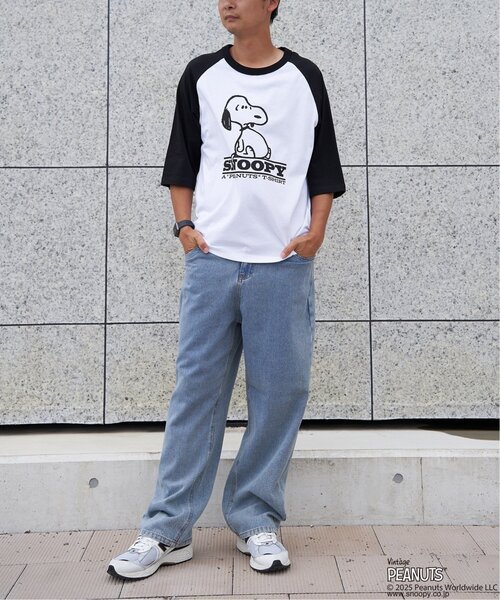 VENCEEXCHANGE(ヴァンスエクスチェンジ)の「PEANUTS ピーナッツ SNOOPY スヌーピー TP ビンテージラグランTシャツ(Tシャツ/カットソー・メンズ・ブラック/ブラウン/ネイビー・S/L/M)」の12枚目の写真