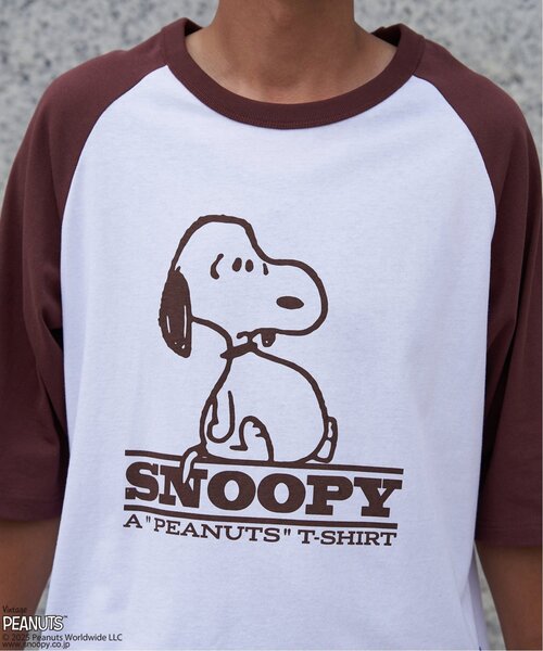 【ヴィンテージ】古着 ピーナッツ ラグラン Tシャツ スヌーピー 白 黒 レトロ PEANUTS ピーナッツ SNOOPY スヌーピー TP ビンテージラグランT