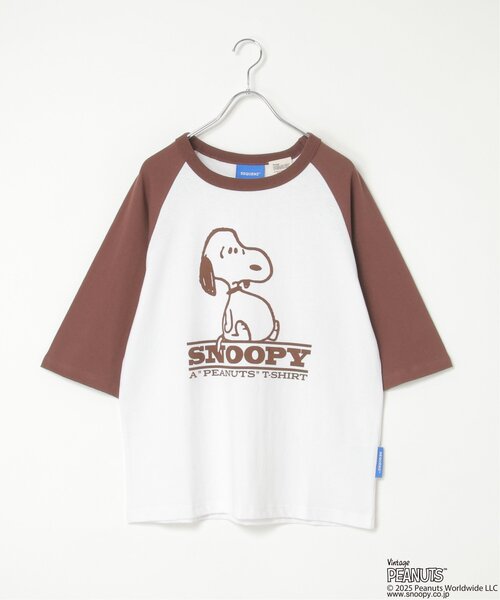 VENCEEXCHANGE(ヴァンスエクスチェンジ)の「PEANUTS ピーナッツ SNOOPY スヌーピー TP ビンテージラグランTシャツ(Tシャツ/カットソー・メンズ・ブラック/ブラウン/ネイビー・S/L/M)」の22枚目の写真