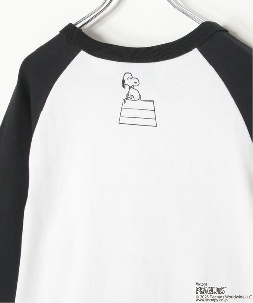 （48）SNOOPY'S ラグランTシャツ ホワイト/バーガンディ 48）SNOOPY'S ラグランTシャツ ホワイト/バーガンディ