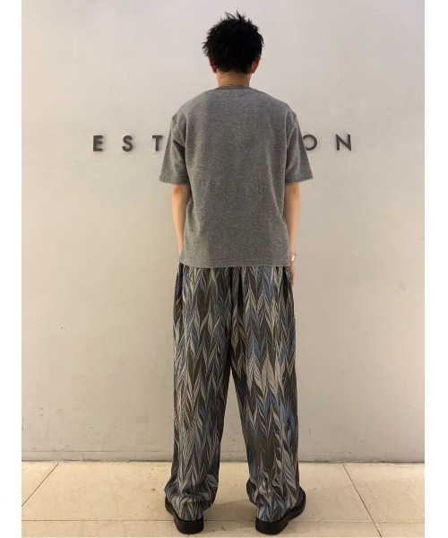 ESTNATION（エストネーション）の「ESTNATION / カシミヤミックス パイルカットソー（Tシャツ/カットソー・メンズ・ネイビー/ライトグレー・MEDIUM/LARGE）」の8枚目の写真