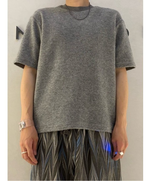 ESTNATION（エストネーション）の「ESTNATION / カシミヤミックス パイルカットソー（Tシャツ/カットソー・メンズ・ネイビー/ライトグレー・MEDIUM/LARGE）」の9枚目の写真