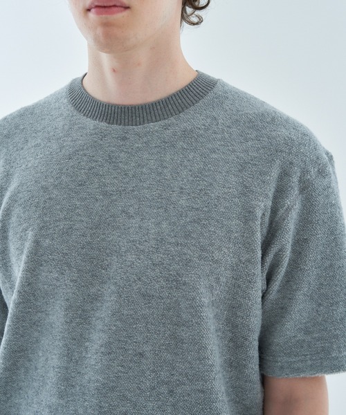 ESTNATION（エストネーション）の「ESTNATION / カシミヤミックス パイルカットソー（Tシャツ/カットソー・メンズ・ネイビー/ライトグレー・MEDIUM/LARGE）」の11枚目の写真