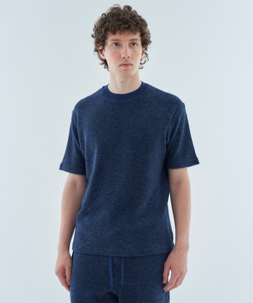 ESTNATION（エストネーション）の「ESTNATION / カシミヤミックス パイルカットソー（Tシャツ/カットソー・メンズ・ネイビー/ライトグレー・MEDIUM/LARGE）」の15枚目の写真