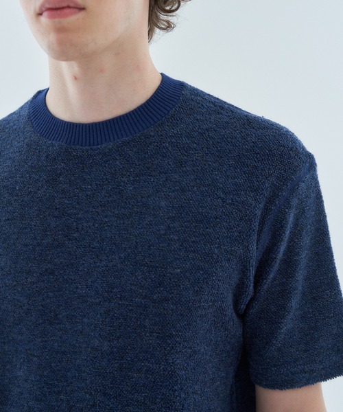 ESTNATION（エストネーション）の「ESTNATION / カシミヤミックス パイルカットソー（Tシャツ/カットソー・メンズ・ネイビー/ライトグレー・MEDIUM/LARGE）」の16枚目の写真