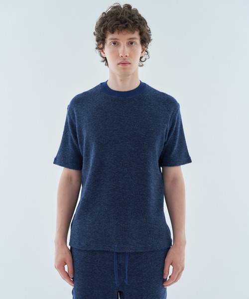 ESTNATION（エストネーション）の「ESTNATION / カシミヤミックス パイルカットソー（Tシャツ/カットソー・メンズ・ネイビー/ライトグレー・MEDIUM/LARGE）」の19枚目の写真