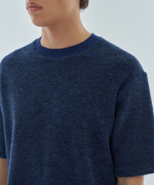 ESTNATION（エストネーション）の「ESTNATION / カシミヤミックス パイルカットソー（Tシャツ/カットソー・メンズ・ネイビー/ライトグレー・MEDIUM/LARGE）」の22枚目の写真