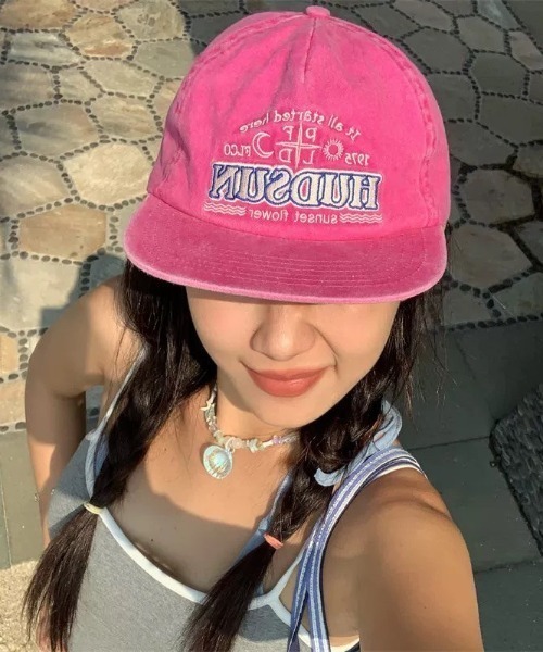 UP START（アップスタート）の「【LAMPOON】ピグメントダイキャップ（キャップ・レディース・カーキ/ブルー/ピンク/オレンジ・FREE）」の7枚目の写真