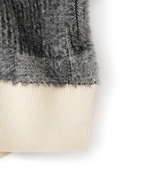 WEB限定】・【サステナブル】フェザーヤーンチェックカーディガン